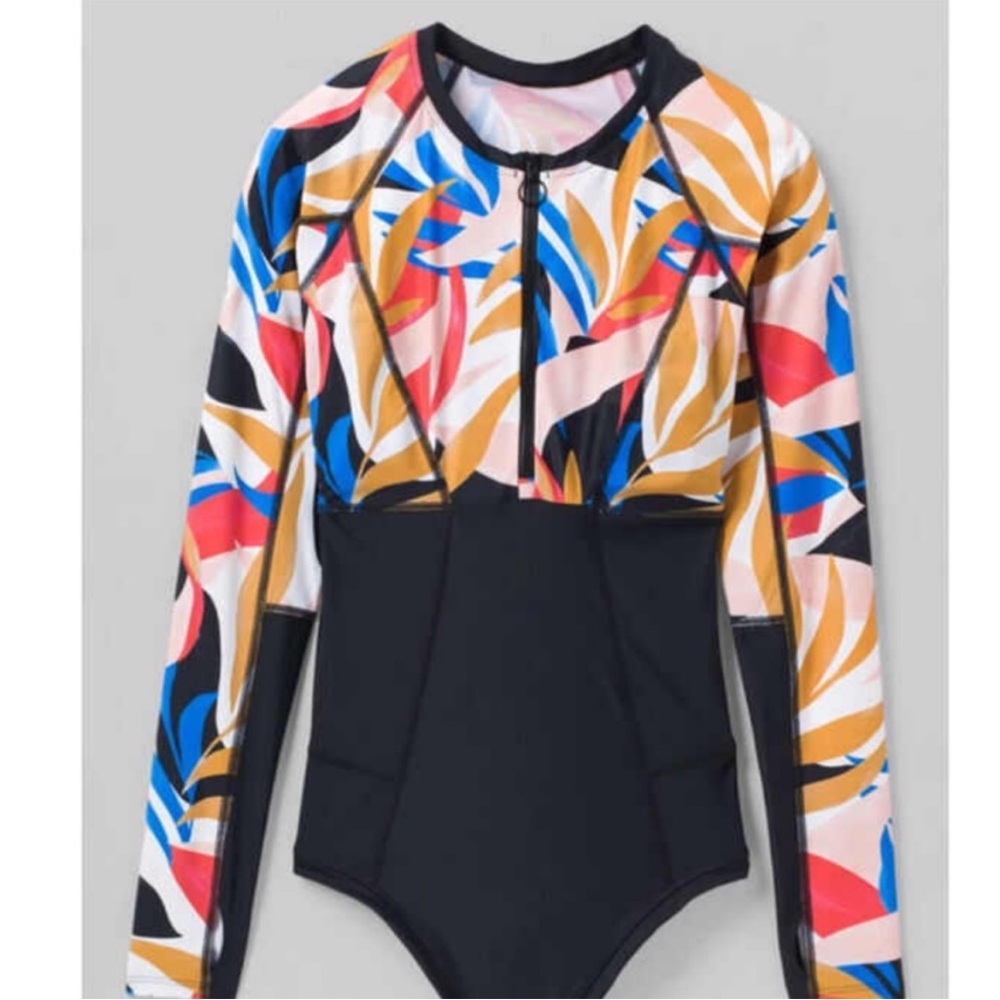 PRANA MCKALYA LONG SLEEVE ONE PIECE SWIMSUIT WOMENS